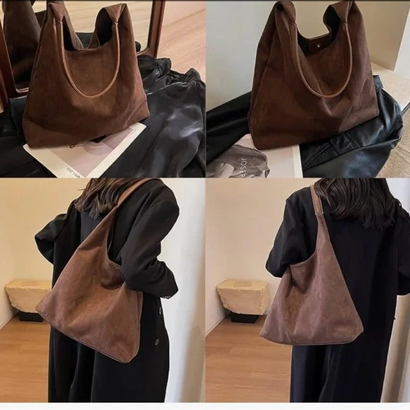Suede bag with small bag - Picture 1 of 6